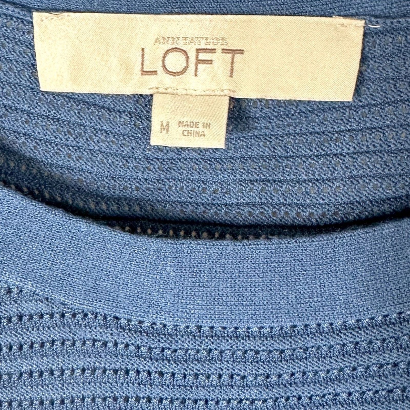 Loft Ann Taylor LOFT Blue Sweater with Side Buttons, EUC Medium Size M / US 6-8 / IT 42-44 - 8 Thumbnail