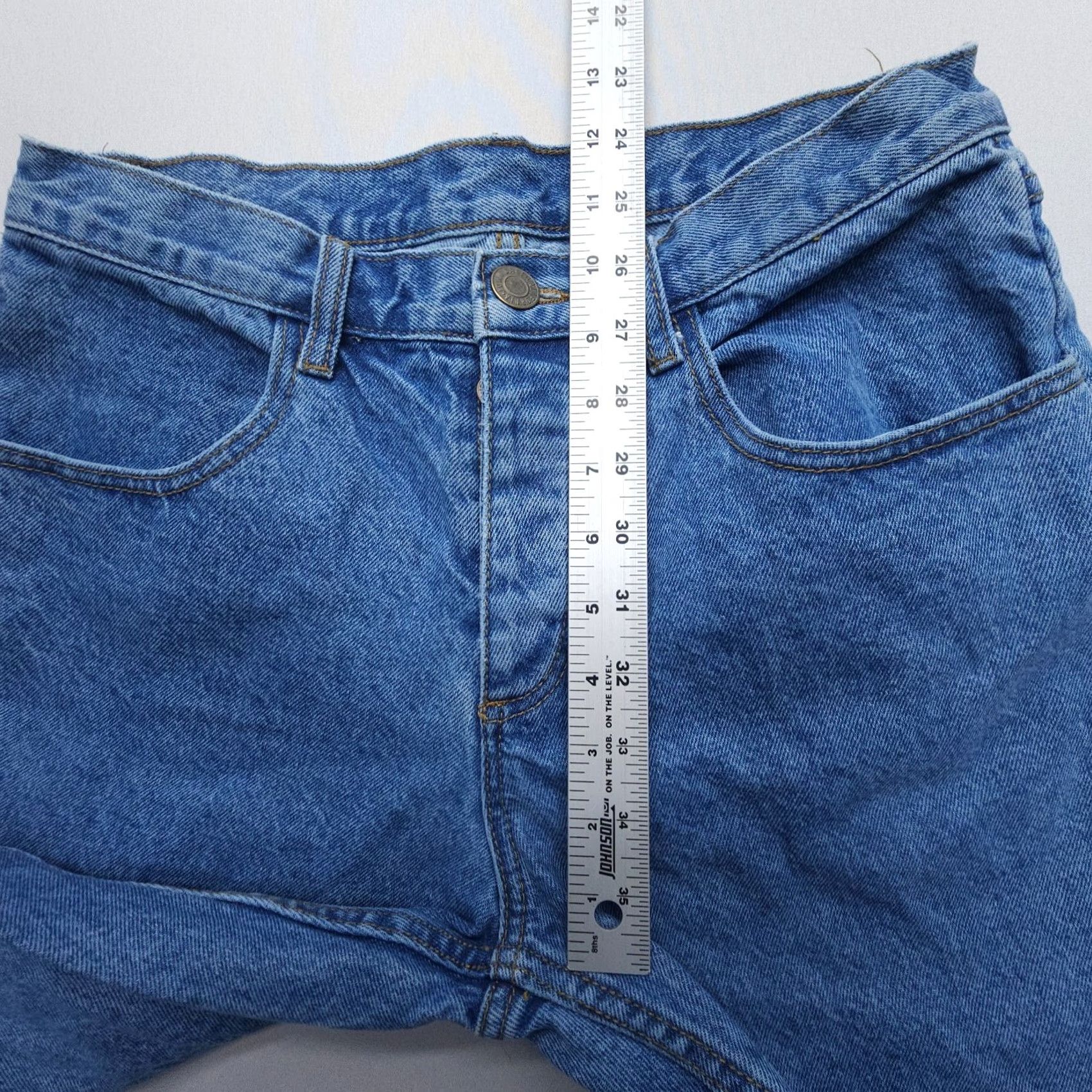 Brandy Melville Brandy Melville John J. Galt Button Fly High Rise Straight Jeans 30 x 29 Denim Blue 100% Cotton Womens Jeans Size 30" / US 8 / IT 44 - 7 Thumbnail