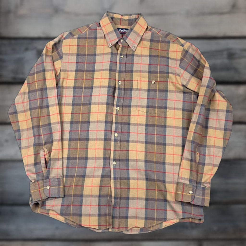 Vintage VINTAGE Par Four Shirt Adult Large Brown Plaid Lightweight 90s Button-Front Casual Workwear Mens Size US L / EU 52-54 / 3 - 1 Thumbnail