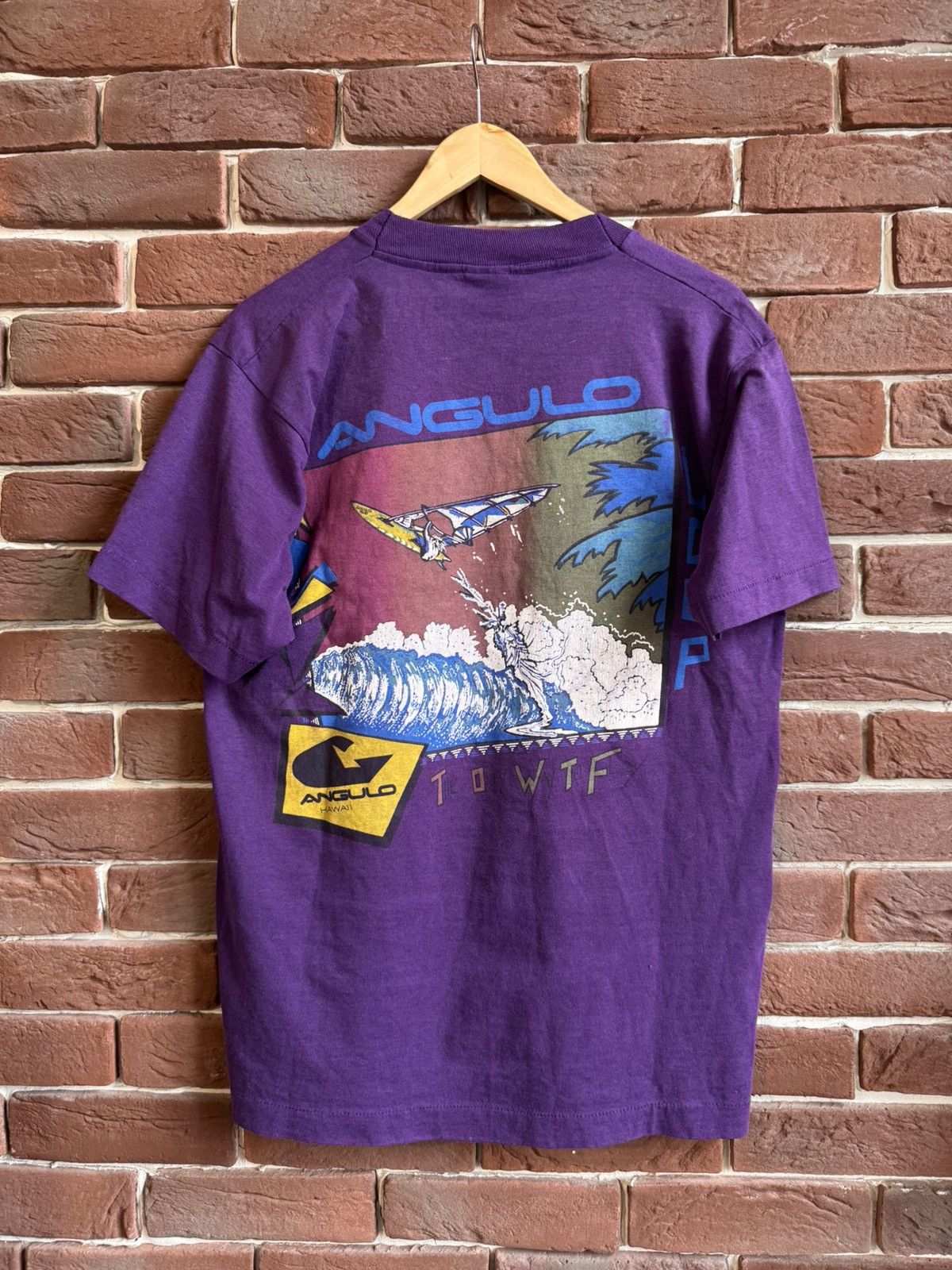 Vintage Rare Vintage 90s Angulo Hawaii Surfing Art Print t-shirt Size US L / EU 52-54 / 3 - 1 Thumbnail