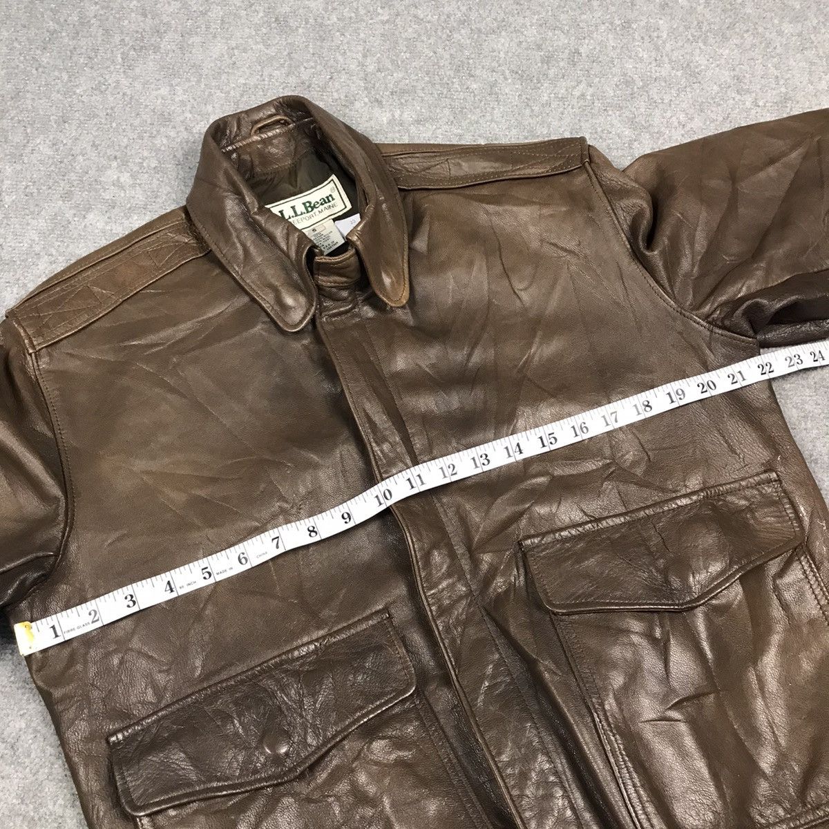 L.L. Bean VINTAGE LL.BEAN BROWN LEATHER BOMBER JACKET Size US S / EU 44-46 / 1 - 14 Thumbnail