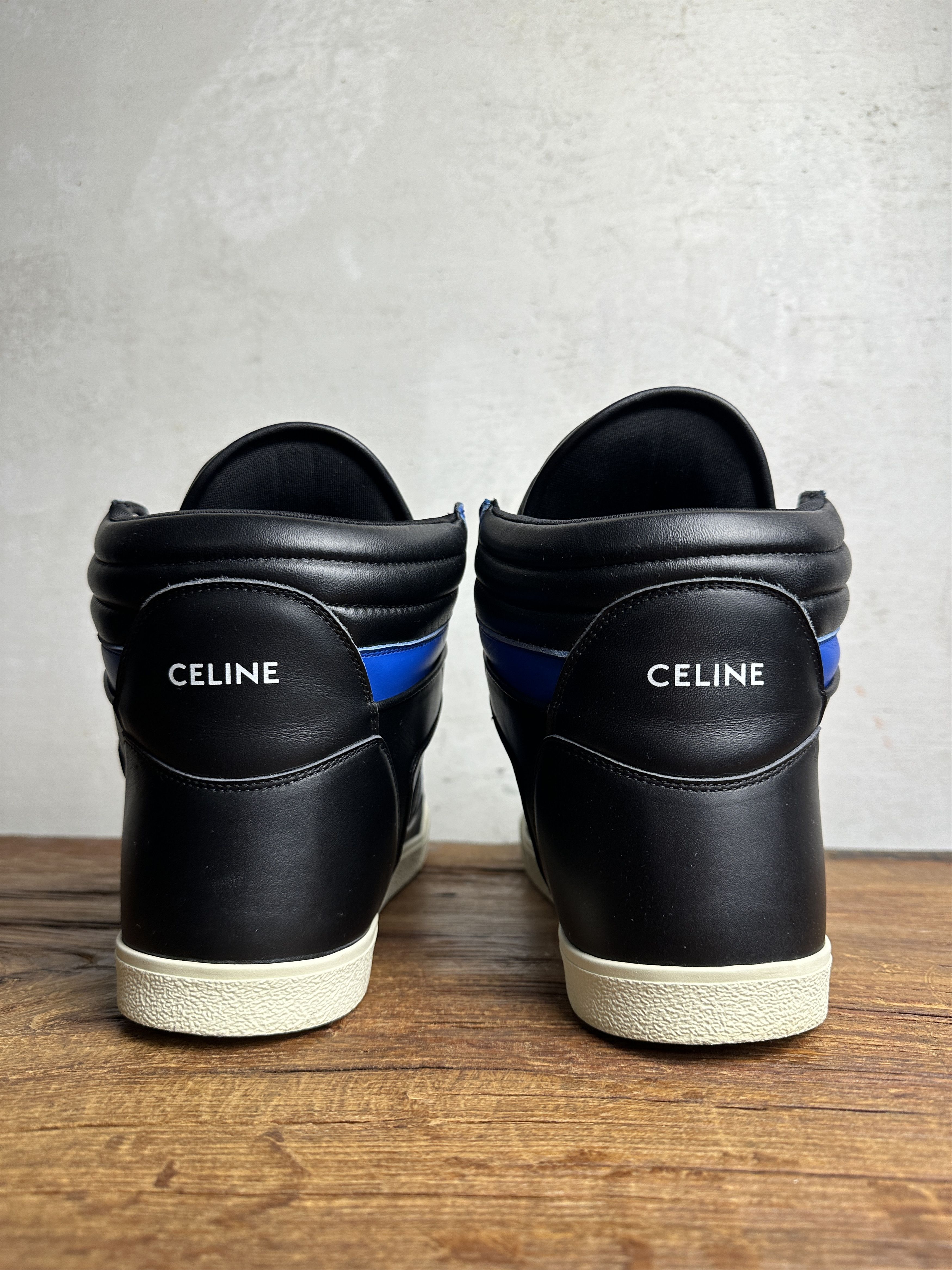 Celine Celine Celine Break Logo Leather Sneakers in Black Blue Size US 9 / EU 42 - 11 Thumbnail