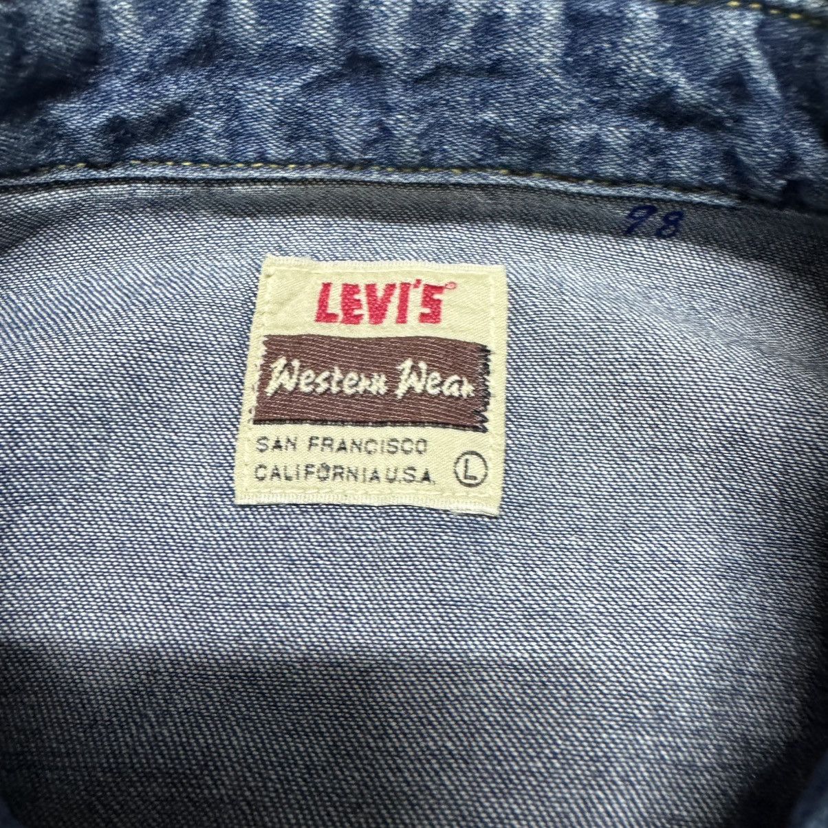 Levi's Vintage 90s Levis Big E Western Denim Shirt Selvedge Size US L / EU 52-54 / 3 - 15 Thumbnail