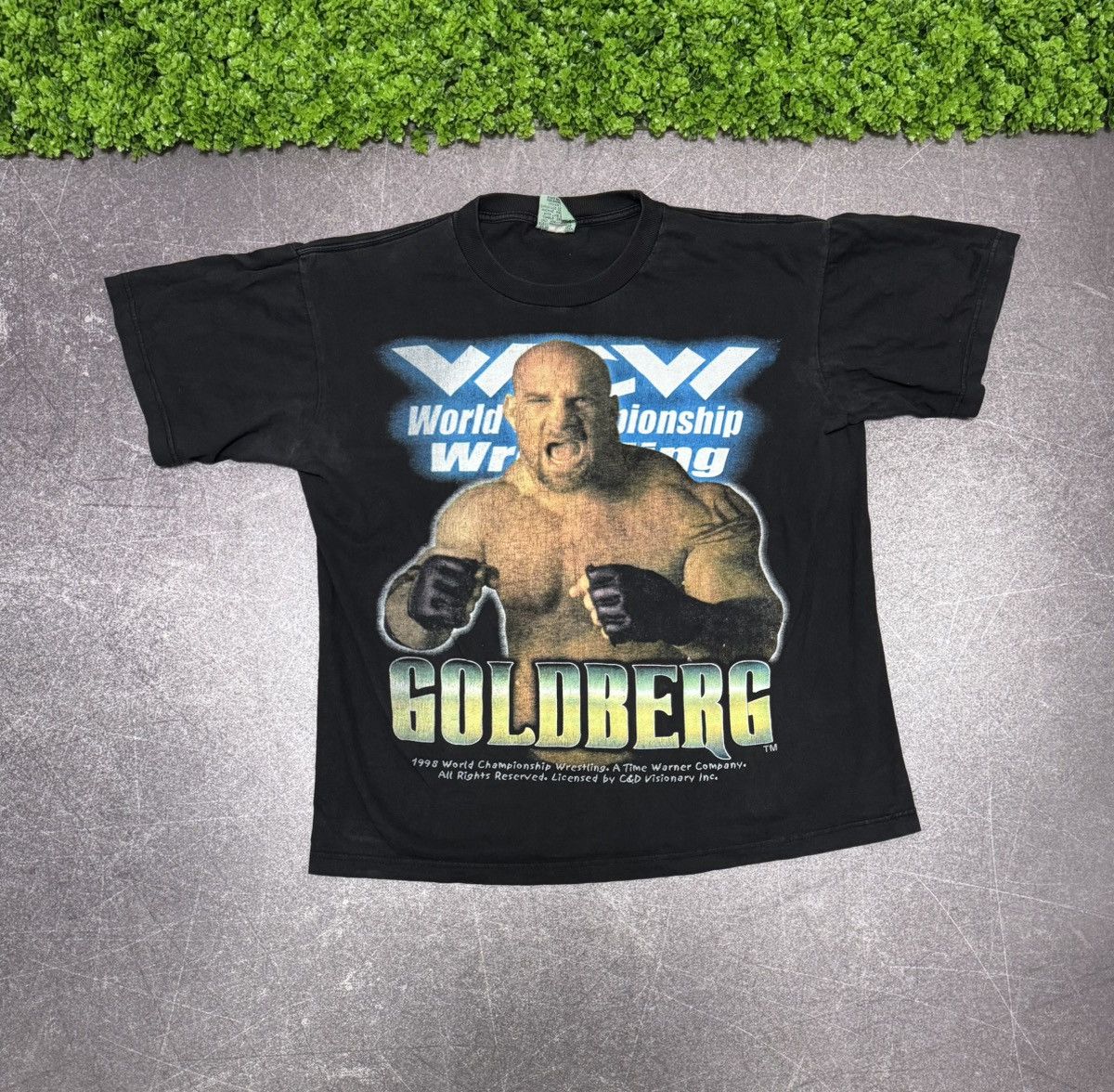 WWE Rare Vintage 1998 WCW GOLDBERG Overprint Tee Size US L / EU 52-54 / 3 - 1 Thumbnail