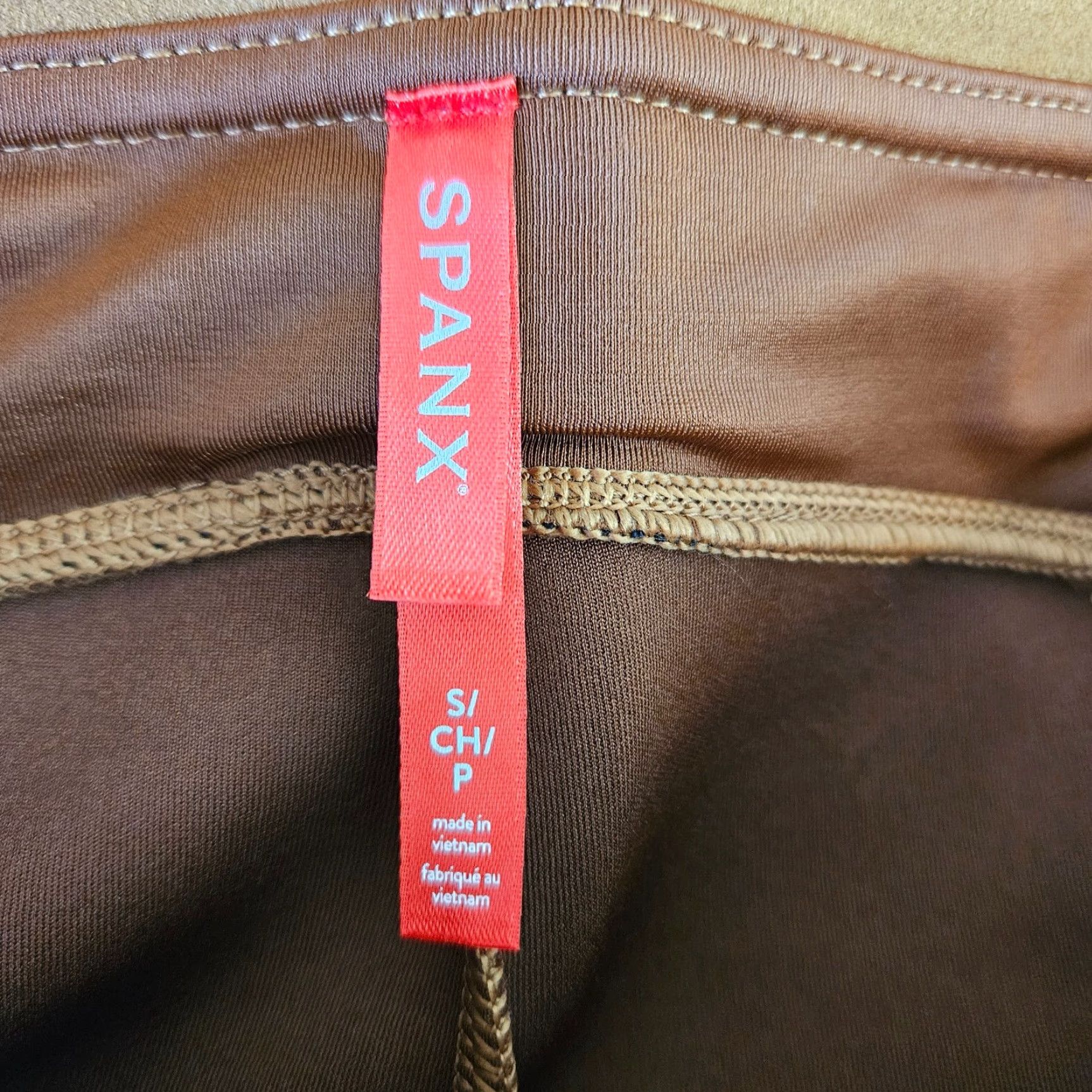 Spanx Spanx Leggings Womens Faux Suede Sz S Rich Caramel Pull On Mid Rise Brown Size 28" / US 6 / IT 42 - 6 Thumbnail