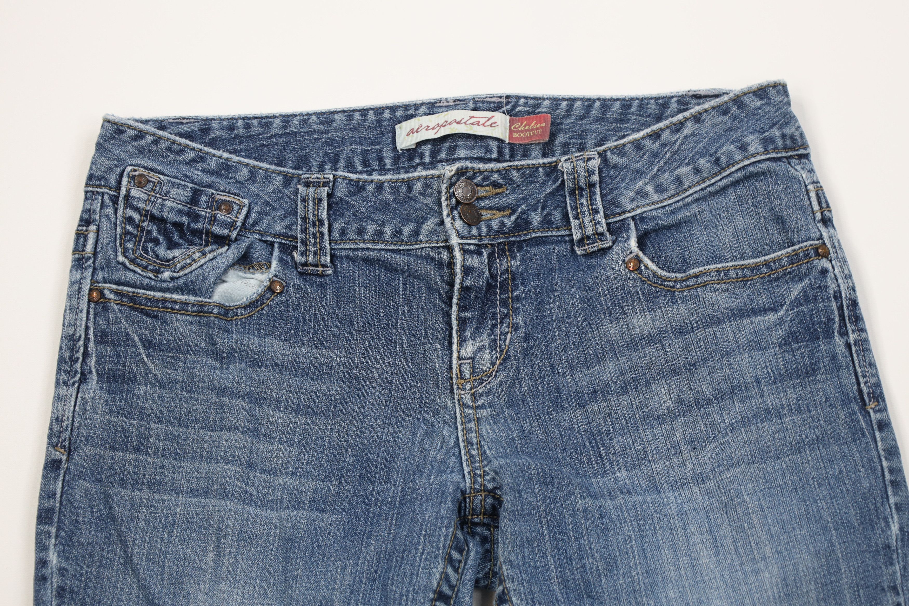 Aeropostale Vintage 90s Y2K Aeropostale Flared Bootcut Denim Jeans Size 32" / US 10 / IT 46 - 2 Thumbnail