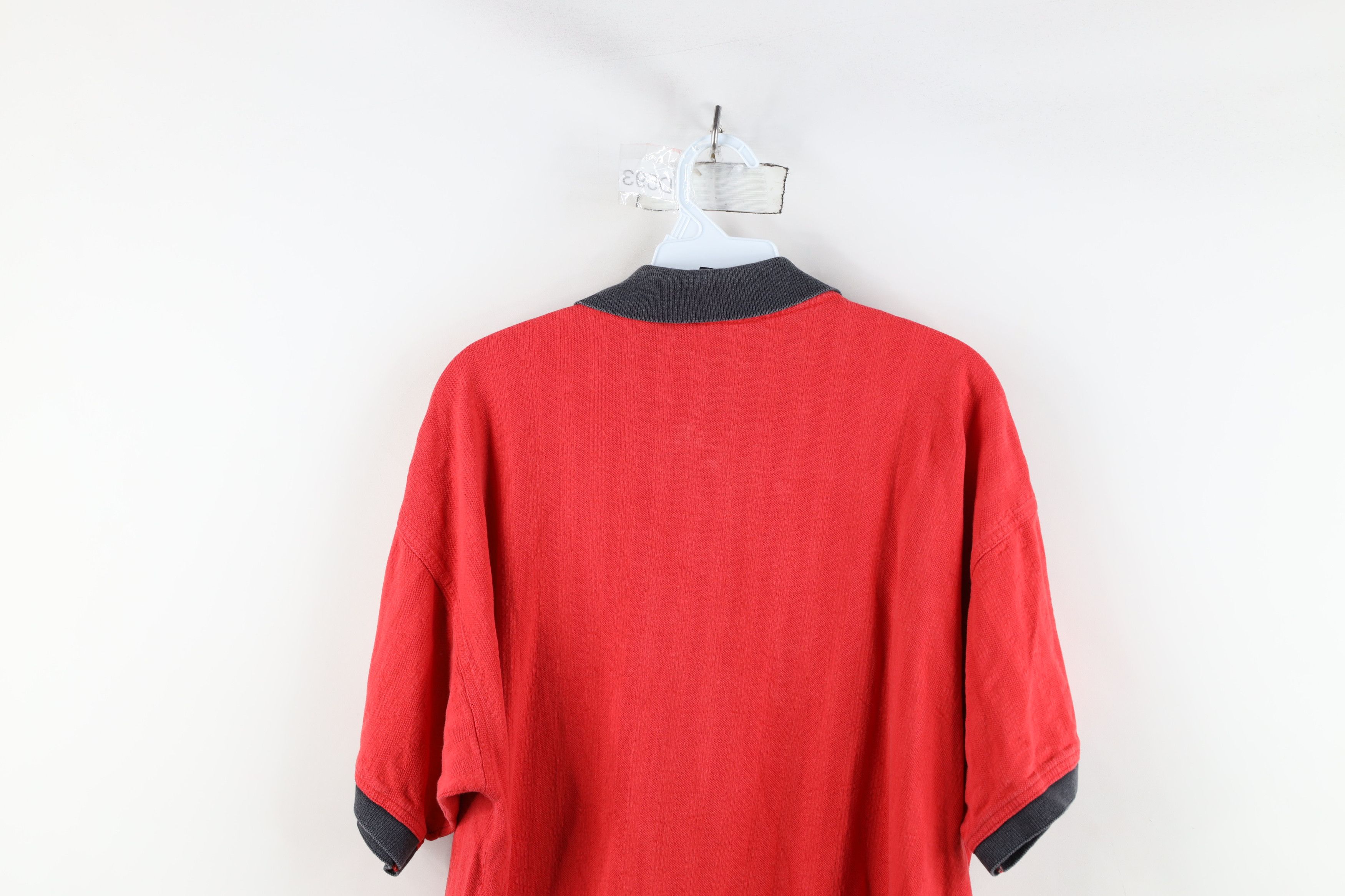 Vintage Vintage 90s Detroit Red Wings Hockey Half Zip Polo Shirt Red Size US XL / EU 56 / 4 - 14 Thumbnail