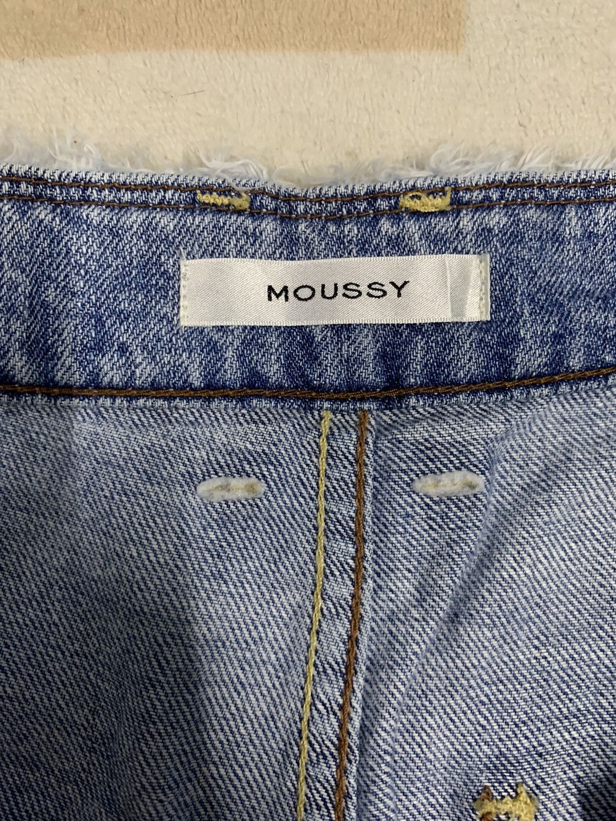 Japanese Brand Japanese Moussy High Waisted Baggy Wide Frayed Leg Jeans Size 27" / US 4 / IT 40 - 12 Thumbnail