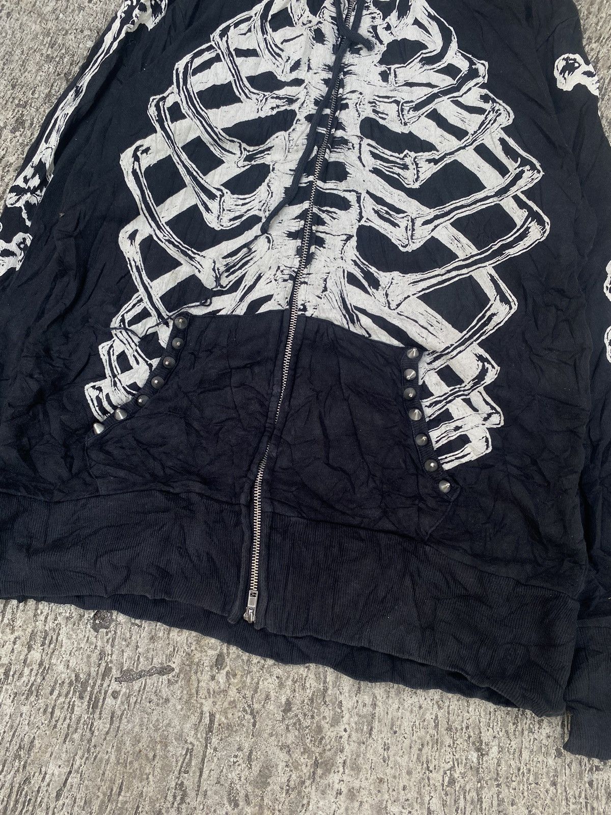Japanese Brand Glad news sekeleton zip up hoodie Size US M / EU 48-50 / 2 - 3 Thumbnail