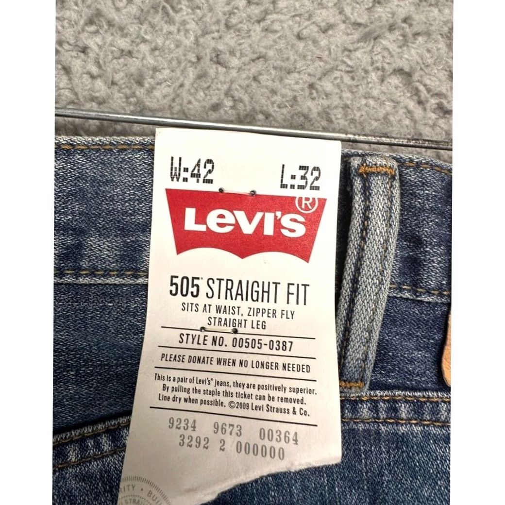Levi's Levi's 505 Jeans Mens 42X32 Blue Straight Leg Regular Fit Denim Pants NEW Size US 42 / EU 58 - 5 Thumbnail