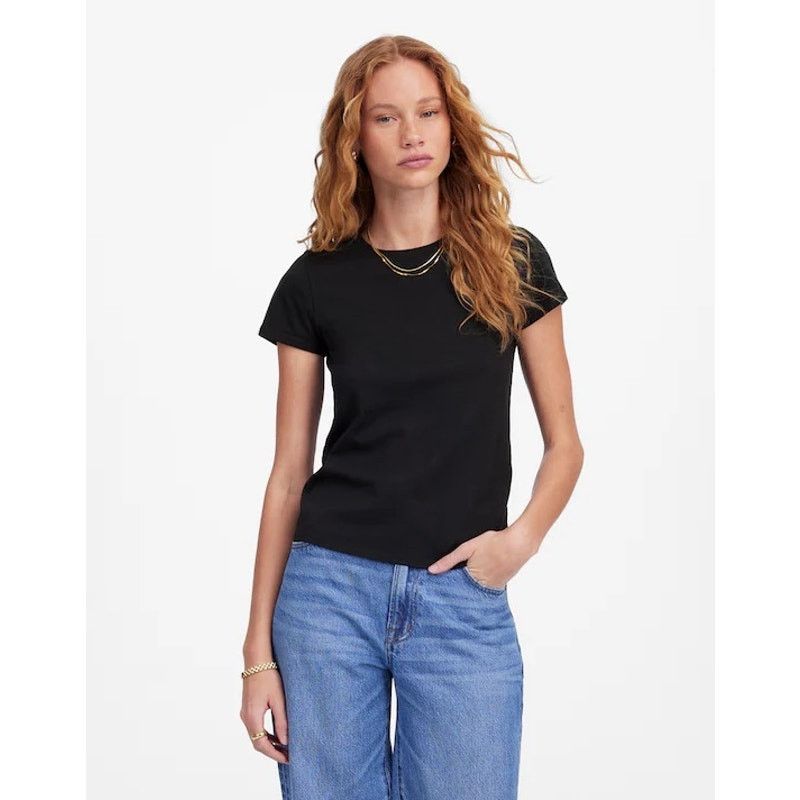 Madewell NWT Madewell Essential Slim Tee Lightweight Cotton Black XS Size XS / US 0-2 / IT 36-38 - 1 Thumbnail