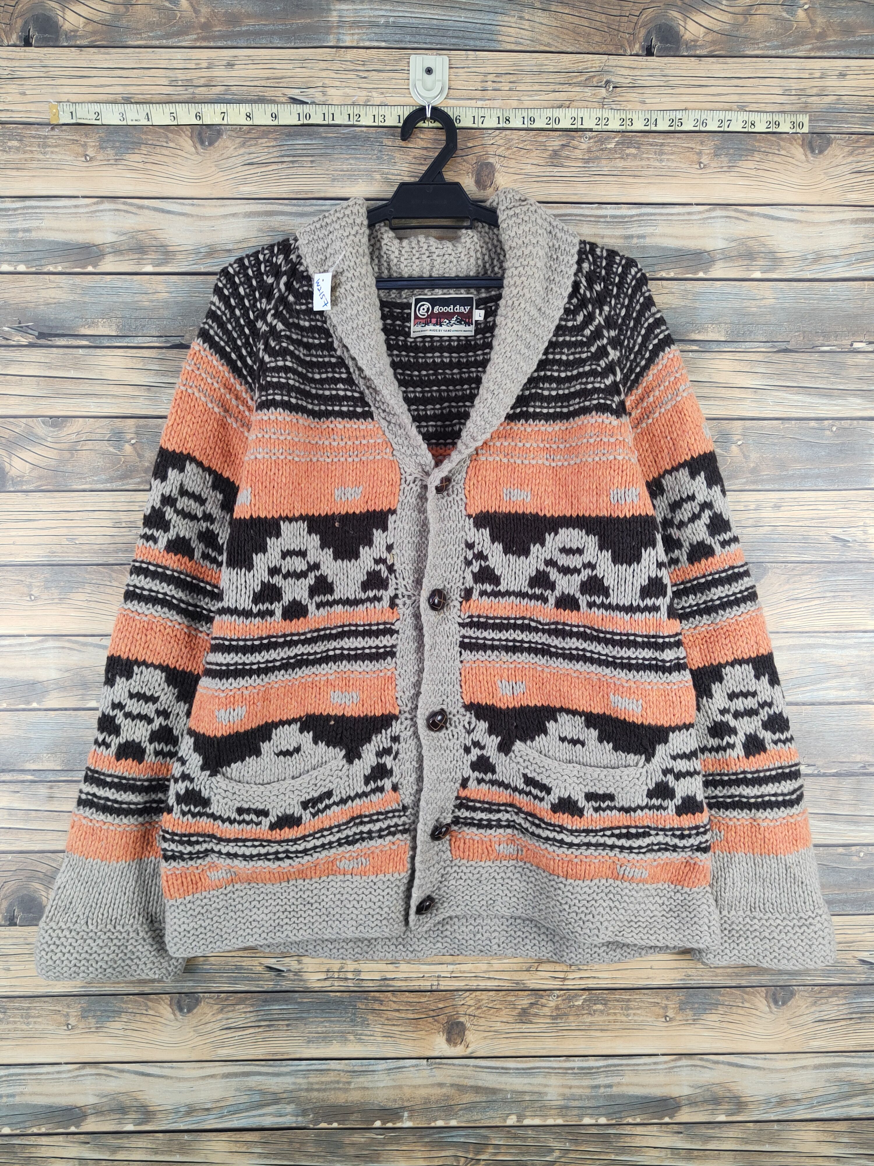 Handmade Good day Brown Orange handmade Knitwear Sweaters #W2157 Size US L / EU 52-54 / 3 - 1 Thumbnail