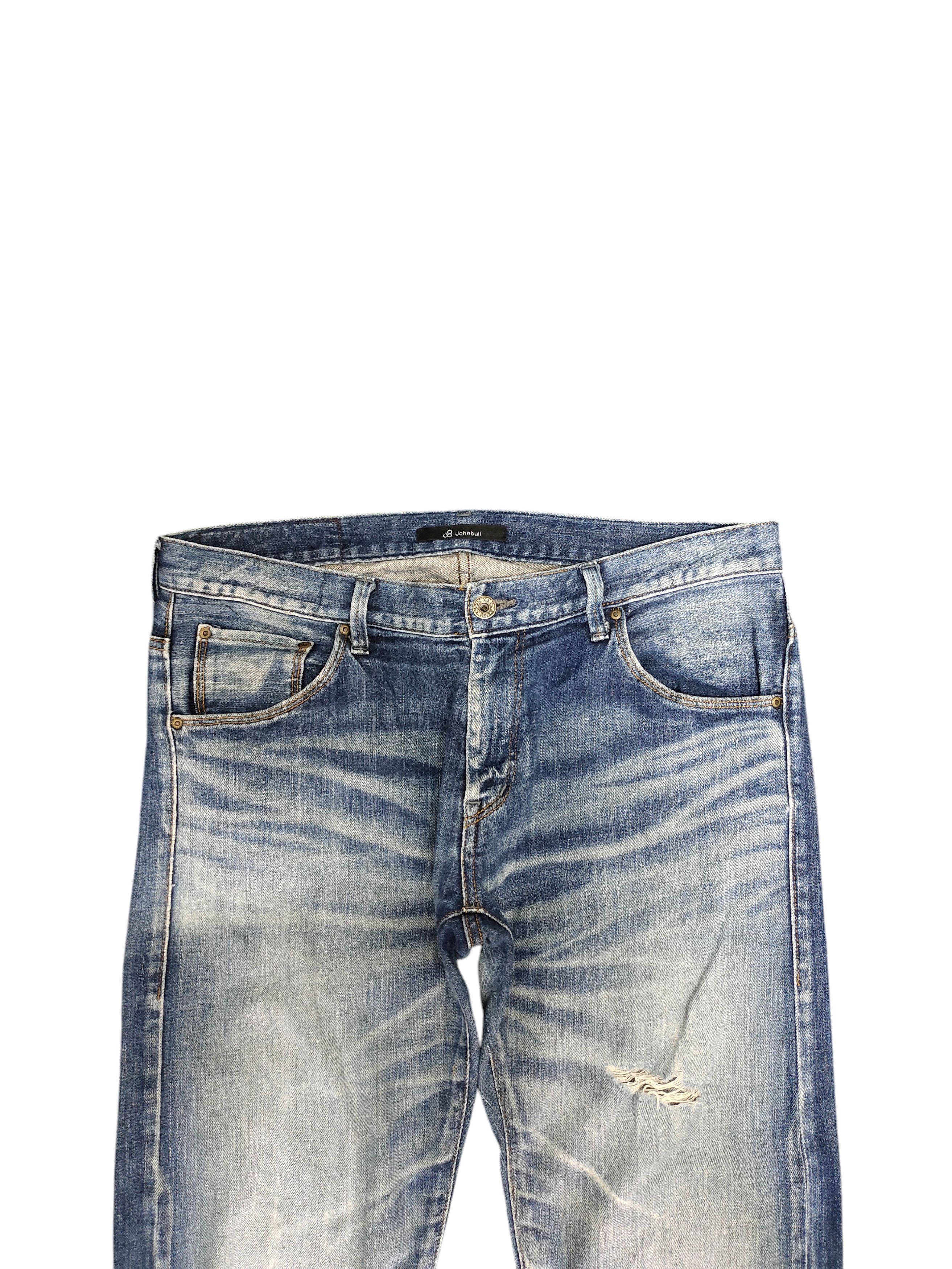 Kapital Vintage 90s Johnbull Clawmark Distress Faded Denim Jeans Size US 35 - 2 Thumbnail