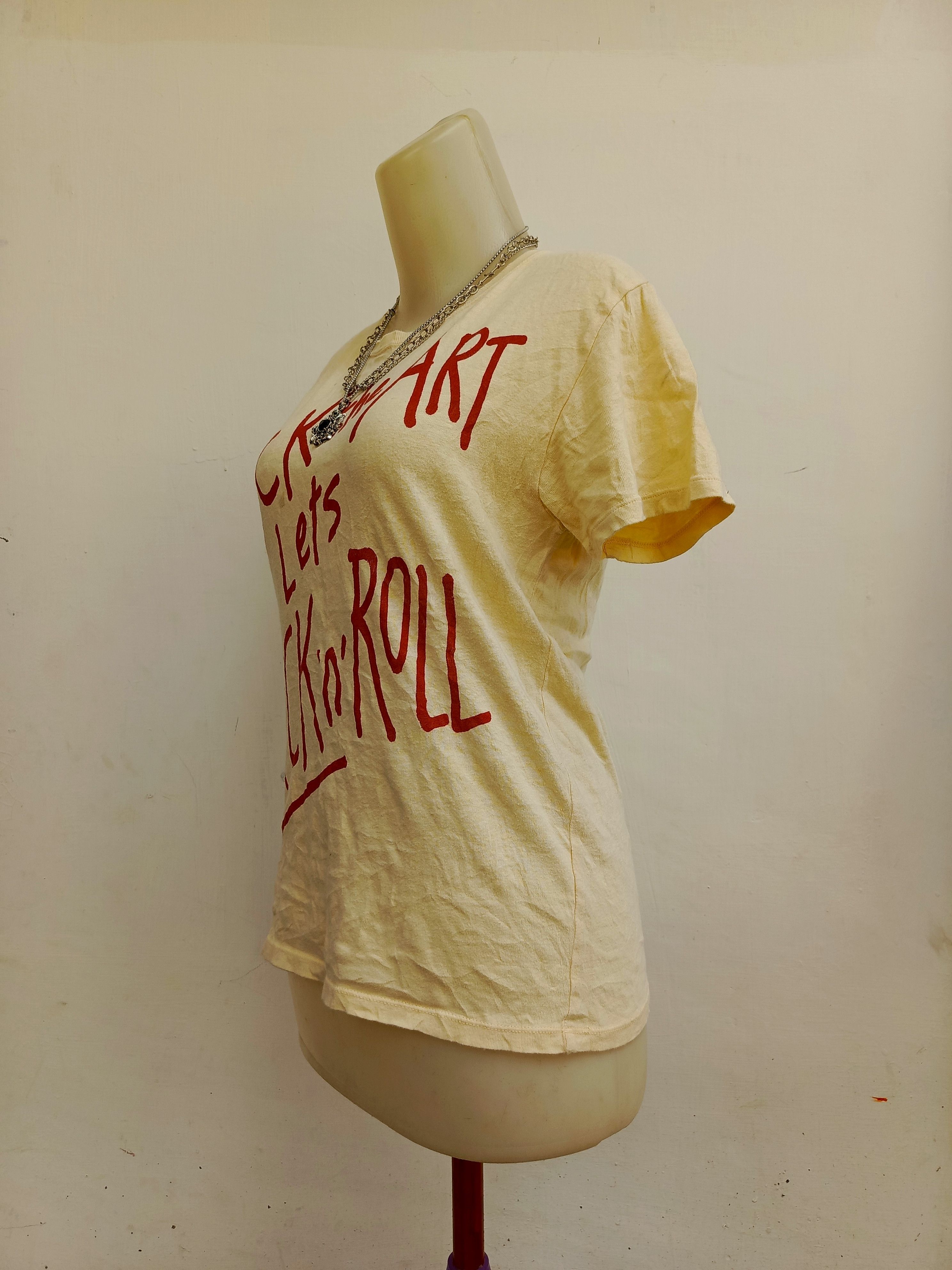 Japanese Brand Worn Free Fuck The Art Lets Rock N Roll Punk Rock Tee Size XS / US 0-2 / IT 36-38 - 6 Thumbnail