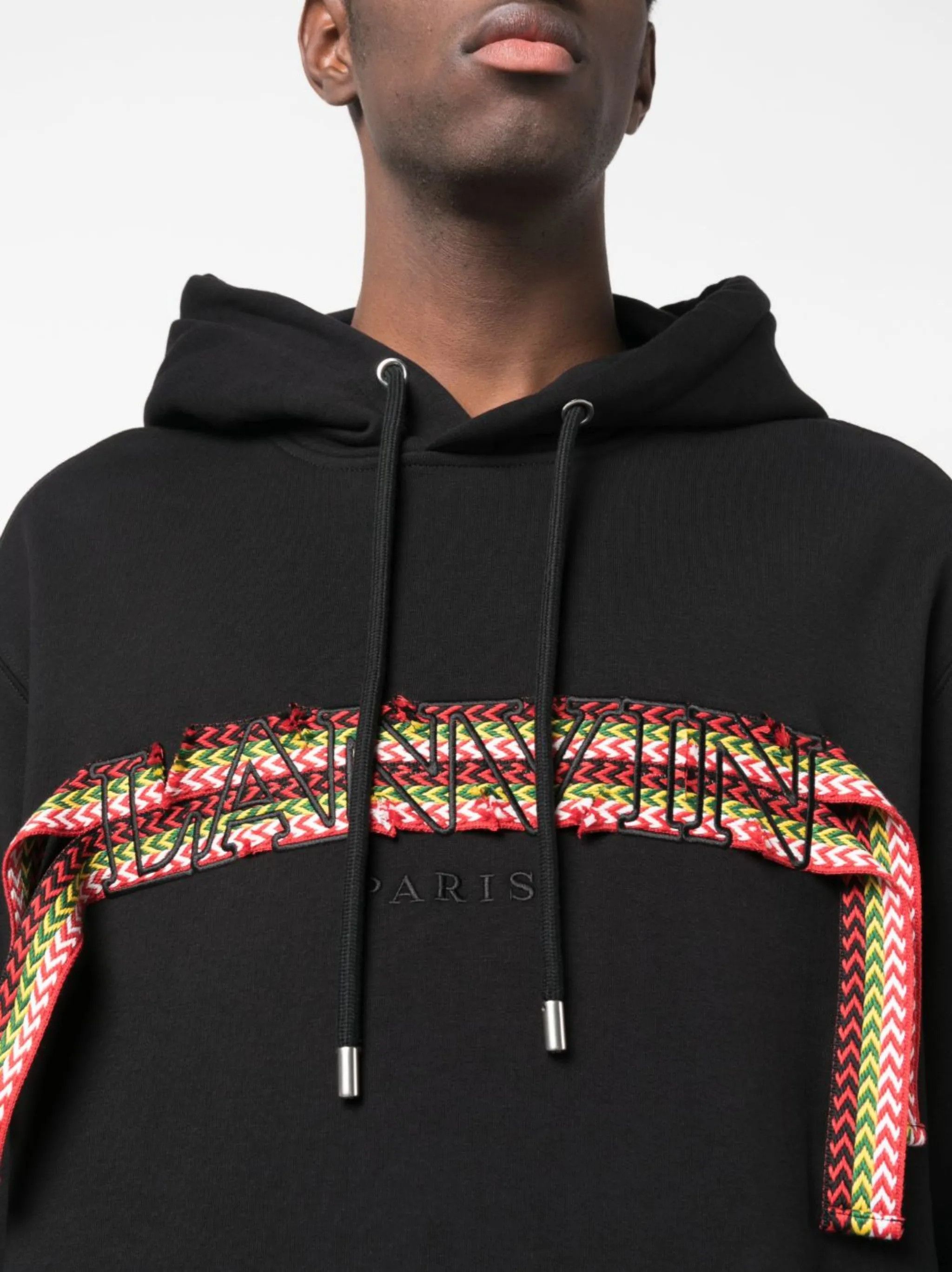 o1y0225 Embroidered Logo Hoodie in Black