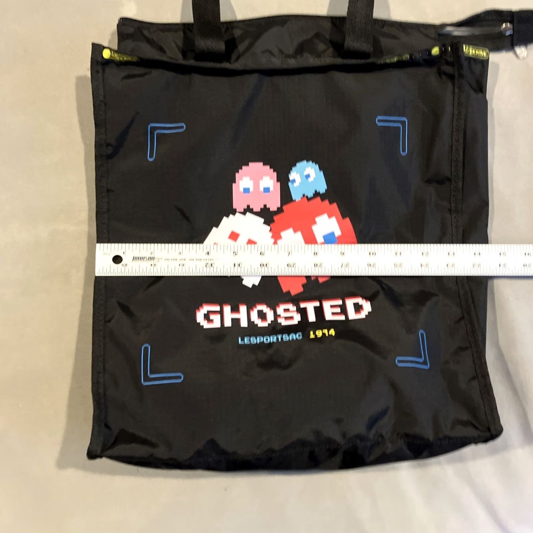 LeSportsac LeSportsac Pac-Man GHOSTED Large Black Tote Bag Nylon Unisex Adults Tote Size ONE SIZE - 7 Thumbnail