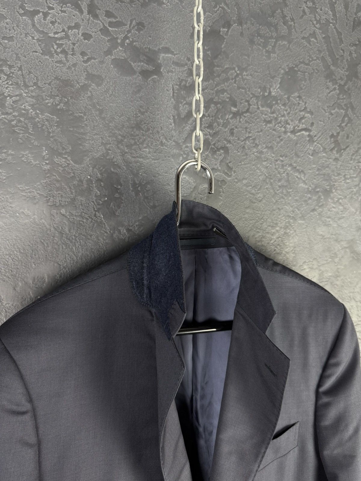 Designer × Suitsupply × Vintage SUITSUPPLY Men’s Pure Wool S110 Dark Blue Jacket Suit Size 52R - 7 Thumbnail
