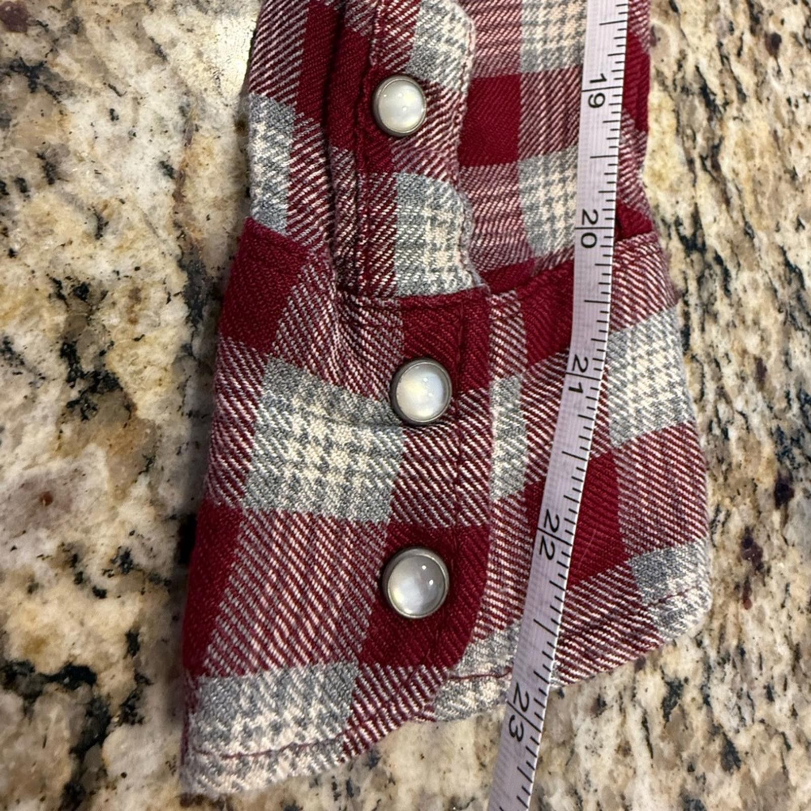 Aeropostale Aeropostale plaid western snap shirt red gray SZ XS FLAW Size XS / US 0-2 / IT 36-38 - 6 Thumbnail