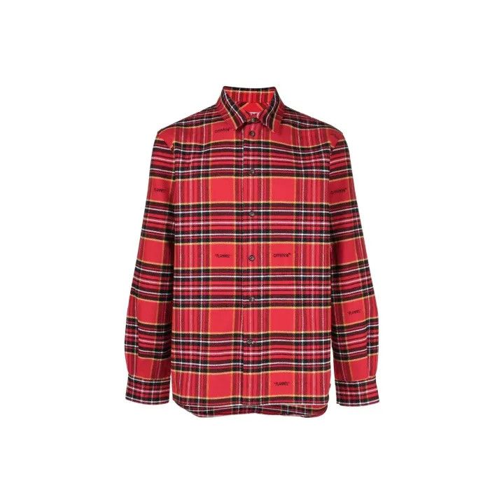 Off-White Off-White Red Plaid Long Sleeve Button-Up Shirt 0079 Size US M / EU 48-50 / 2 - 1 Thumbnail