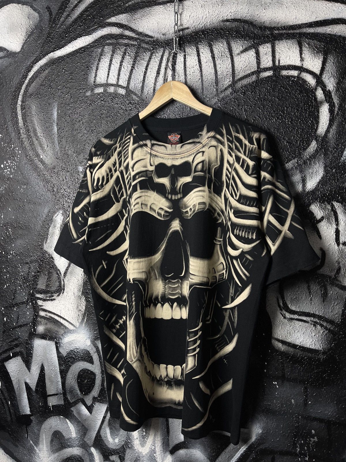 Vintage Vintage Rock Eagle Y2K Cotton Skull Overprinted T-Shirt Size US L / EU 52-54 / 3 - 1 Thumbnail