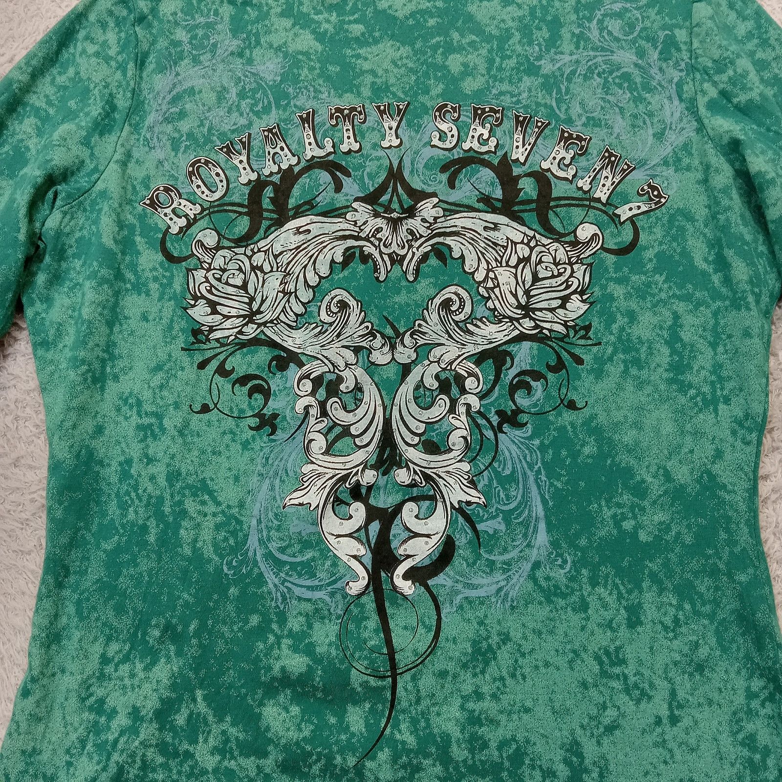 Seven 7 Seven 7 Top S Women's Graphic 3/4 Sleeve Green Pullover Size S / US 4 / IT 40 - 4 Thumbnail
