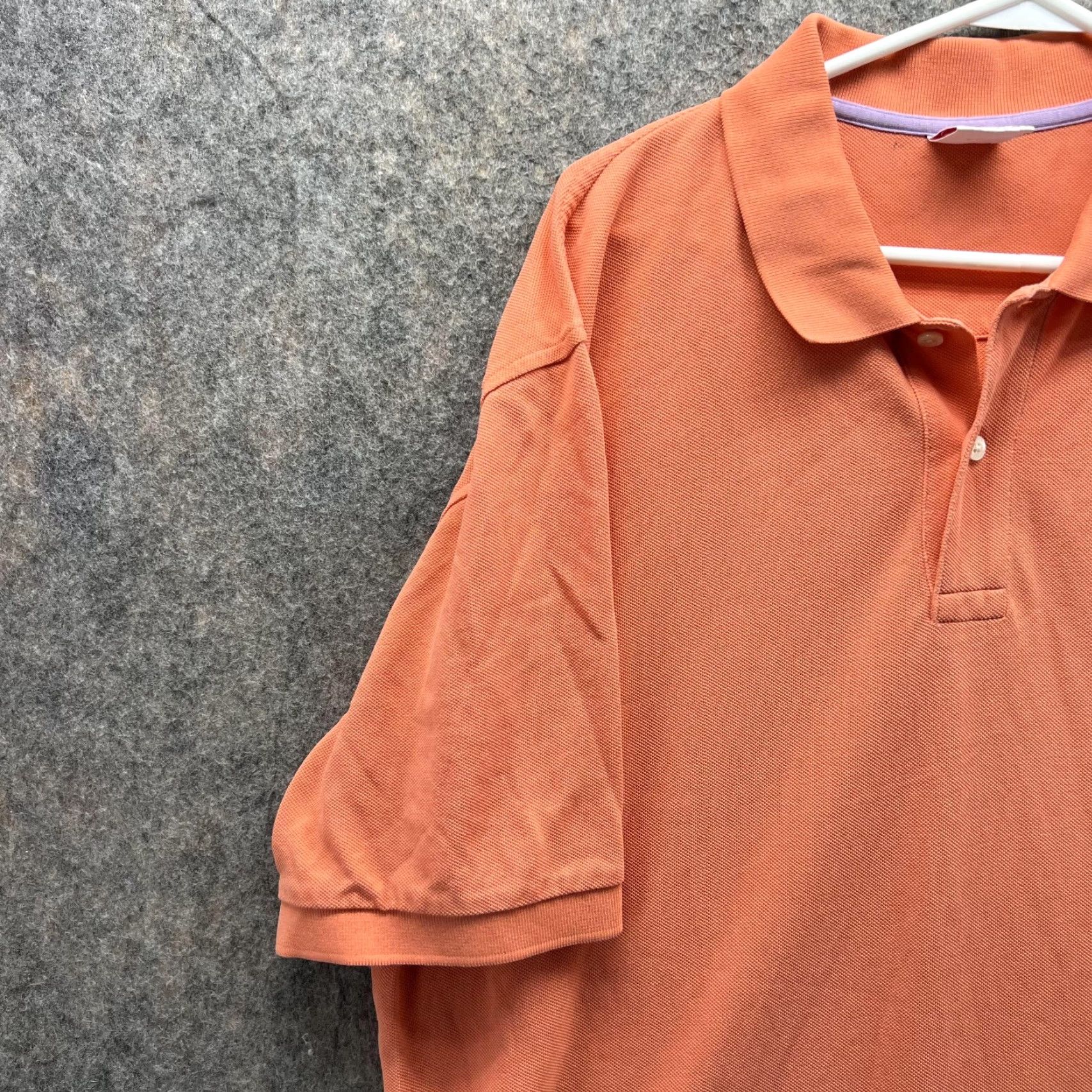 Brooks Brothers Brooks Brothers Polo Shirt Men XL Orange Solid Short Sleeve Button Collared Logo Shirt Length 32 in Size US XL / EU 56 / 4 - 3 Thumbnail
