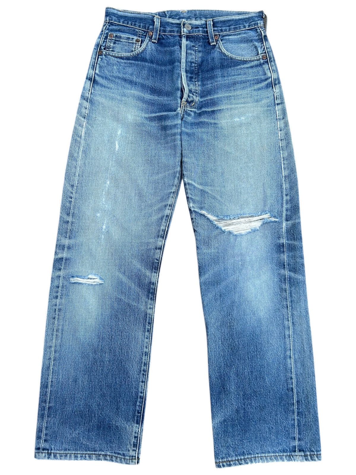 Kapital Vintage Levis Big E Selvedge Distressed Denim Jeans Size US 30 / EU 46 - 1 Thumbnail