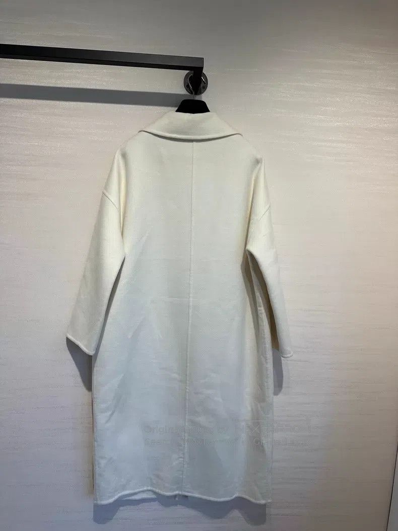 Hermes Hermes White Lapel Zip-up Loose Cashmere Coat Size XXS / US 00 / IT 34 - 4 Thumbnail