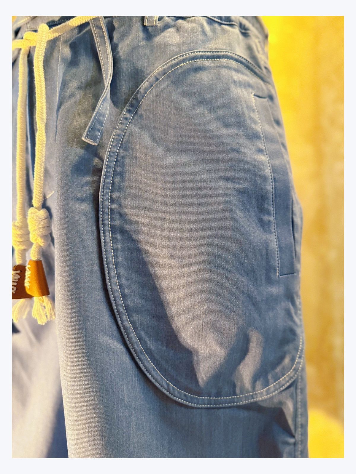 Other Retro-Inspired Blue Chambray Shorts with Nautical Rope Tie Size US 29 - 5 Thumbnail