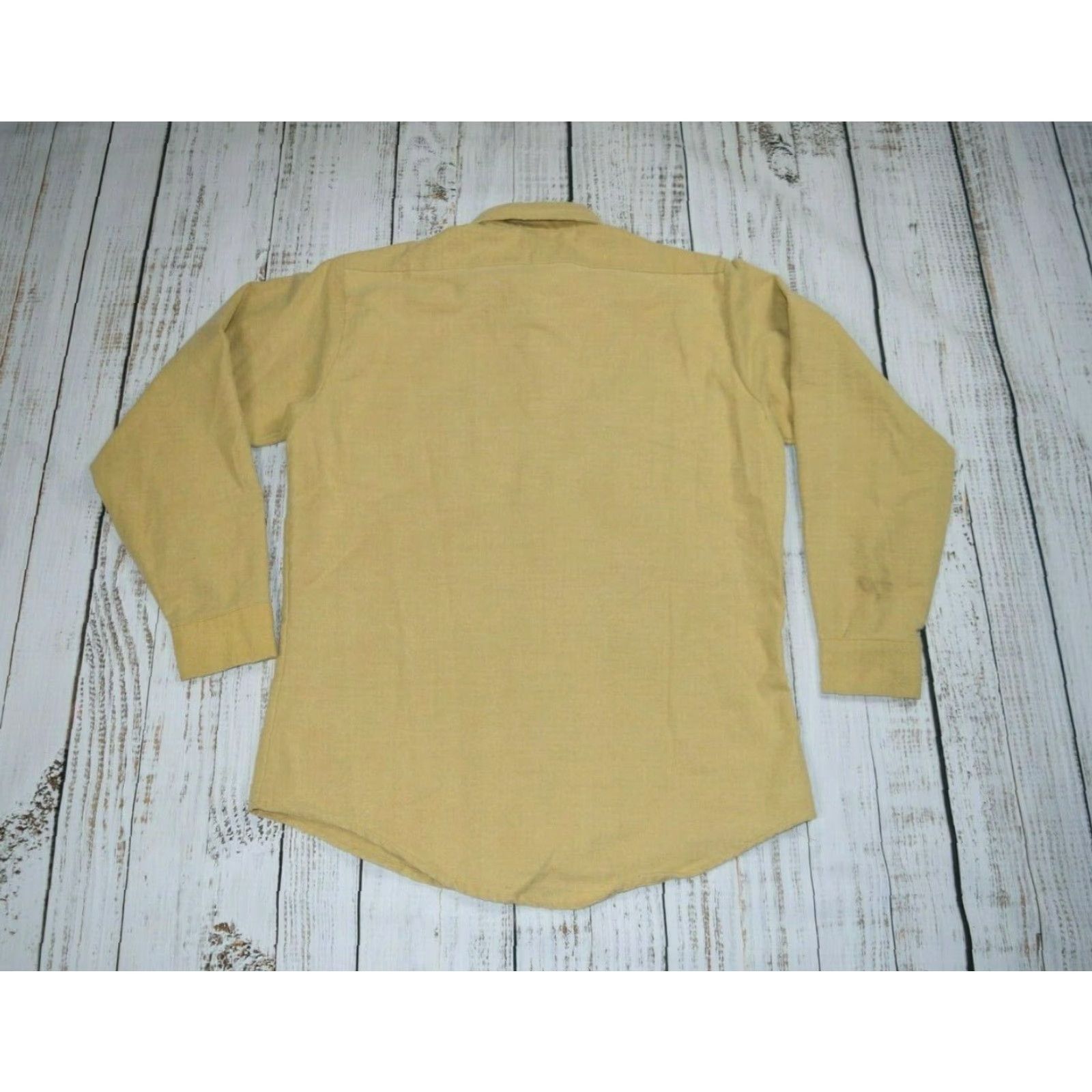 Sears VINTAGE Sears Perma Prest Tan Flannel Chamois Work Shirt Adult Large TAN 1960s Mens Button-Front Vintage Workwear Size US L / EU 52-54 / 3 - 6 Thumbnail