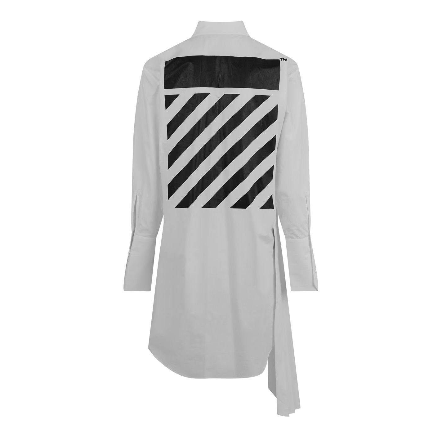 Off-White o1g2r1mq0125 Long Shirt in White & Black Size XS / US 0-2 / IT 36-38 - 2 Thumbnail