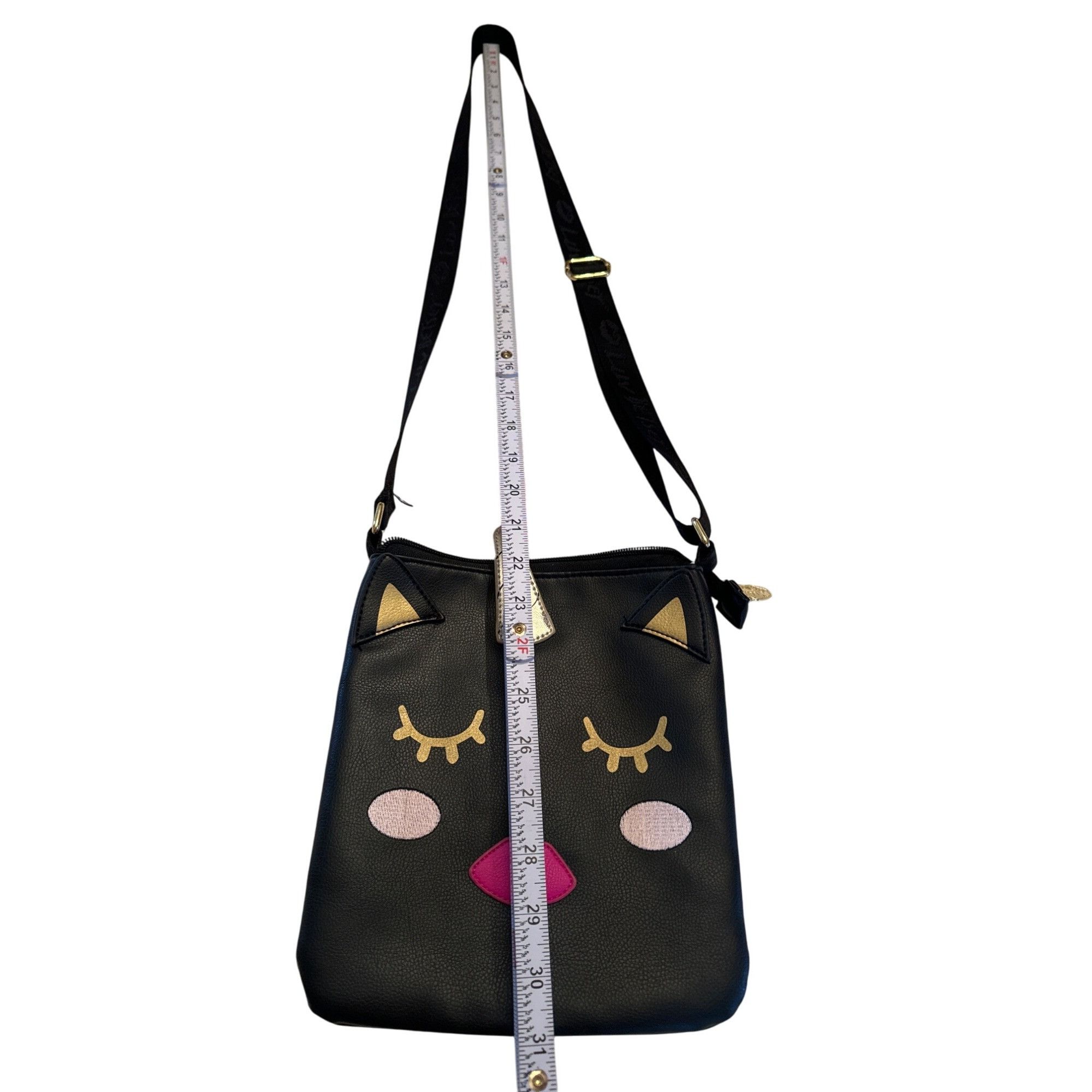 Betsey Johnson Betsey Johnson Womens Black Kitten Face Shoulder Bag 9.5"x8. Size ONE SIZE - 4 Thumbnail