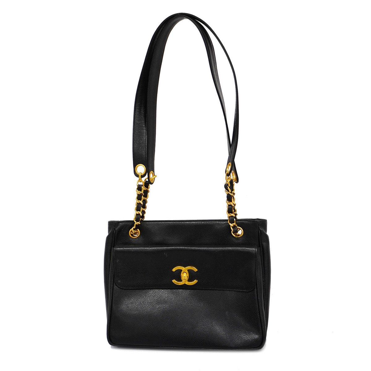 Chanel Shoulder Bag Caviar Skin Black