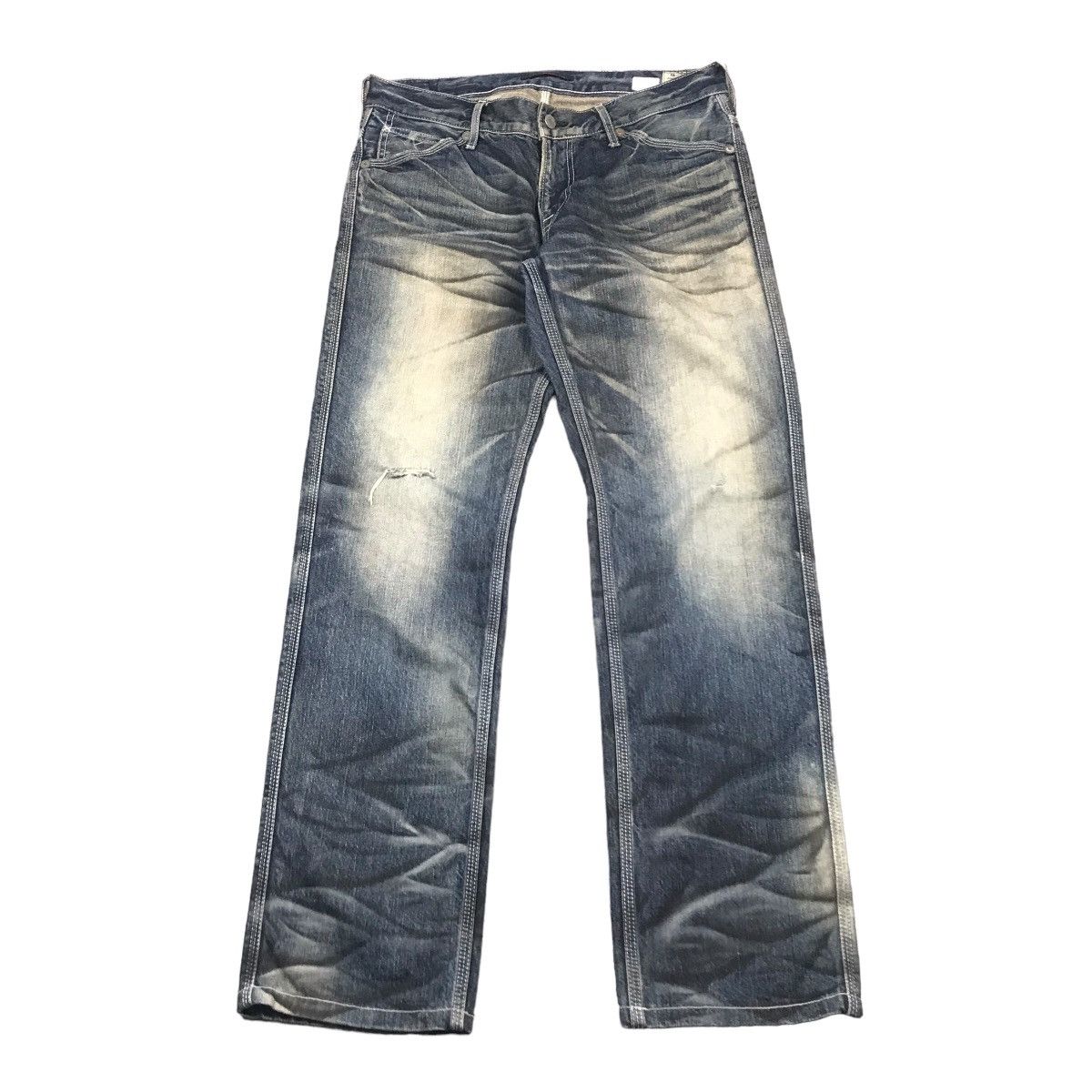 Japanese Brand × Le Grande Bleu (L.G.B.) BLUE WAY DRAK DENIM DISTRESSED DENIM PANTS Size US 32 / EU 48 - 1 Thumbnail