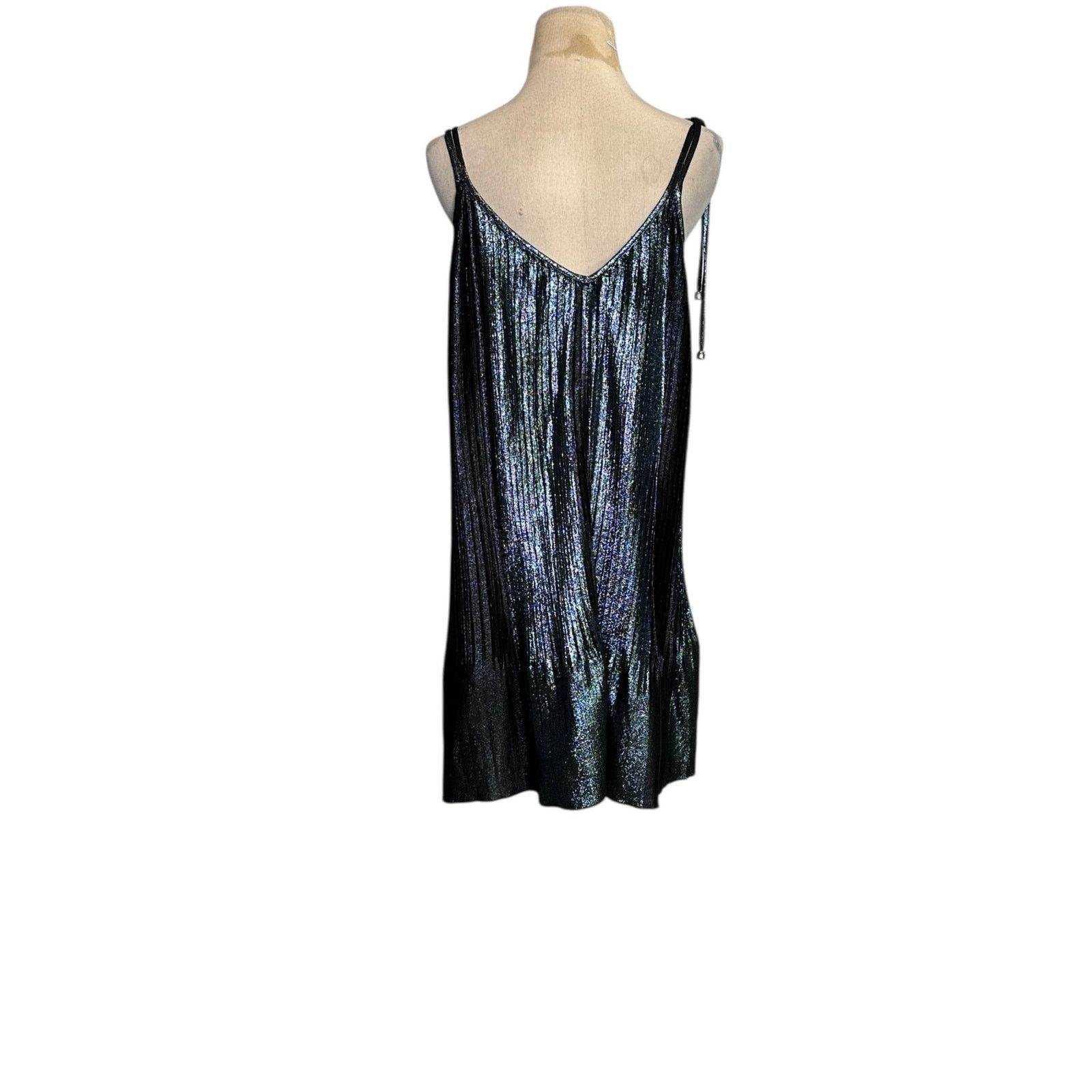 Adam Selman Adam Selman metallic pleated slip mini dress size Small Size S / US 4 / IT 40 - 16 Thumbnail