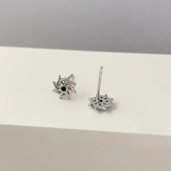 Other 925 Silver Plated Sun Stud Earrings for Men Women Size ONE SIZE - 2 Thumbnail