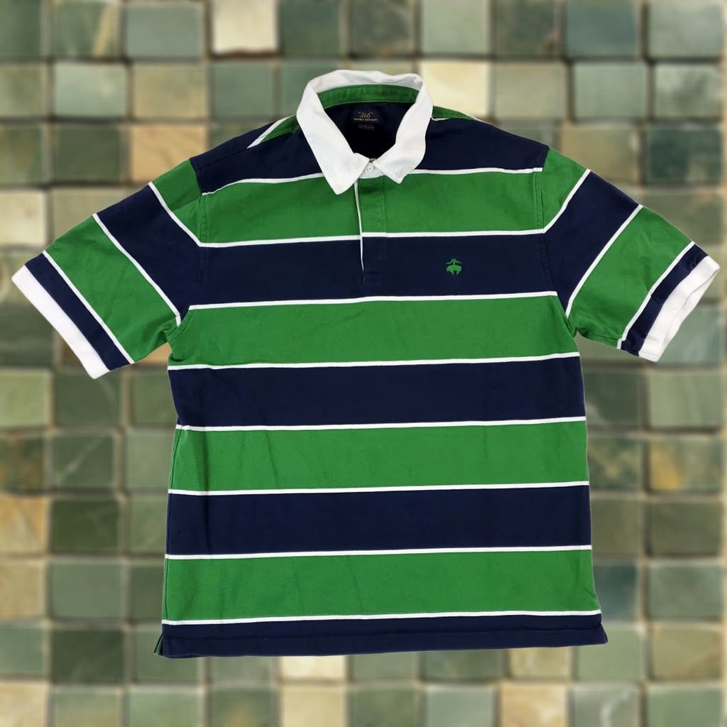 Brooks Brothers Brook Brothers 346 Polo Rugby Shirt Multicolor Striped Mens L Blue Green White Polo Shirt Mens L Size US L / EU 52-54 / 3 - 1 Thumbnail