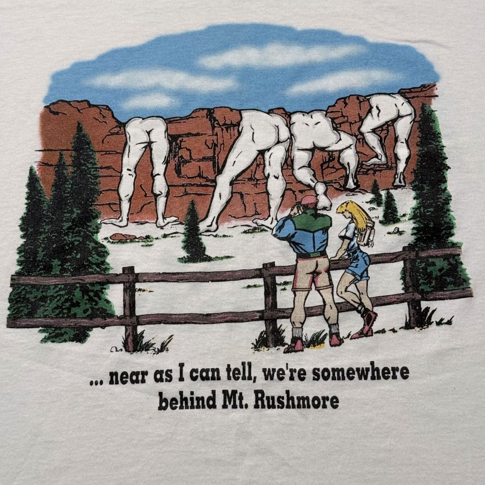 Fruit Of The Loom VINTAGE Mount Rushmore Fruit of the Loom T-Shirt Short Sleeve XL White Men PMID: 0 Size US XL / EU 56 / 4 - 4 Thumbnail