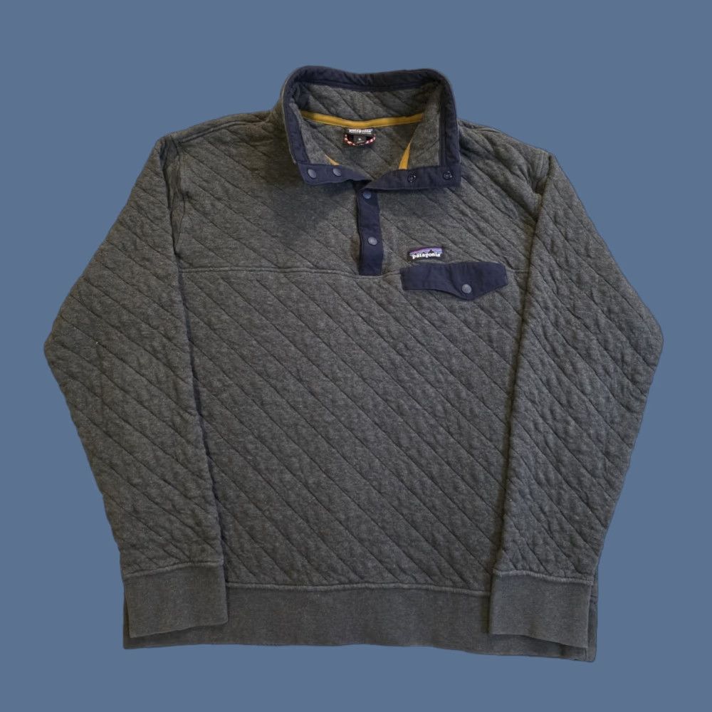 Patagonia Patagonia Quilt Snap T Pullover Organic Cotton Diamond Quilt Charcoal Gray XL Jacket Mens Size US XL / EU 56 / 4 - 1 Thumbnail