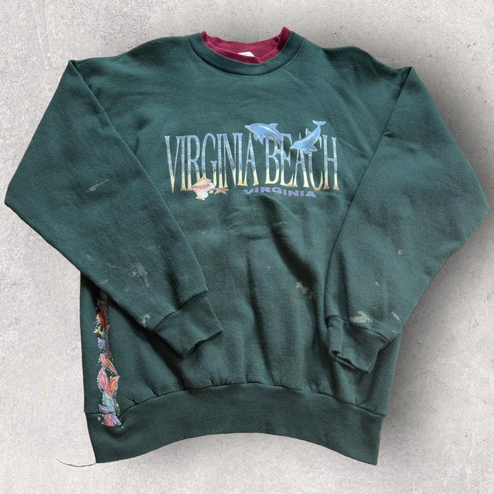 Vintage 90’s Vintage Virginia Beach Sweatshirt Size US M / EU 48-50 / 2 - 1 Thumbnail