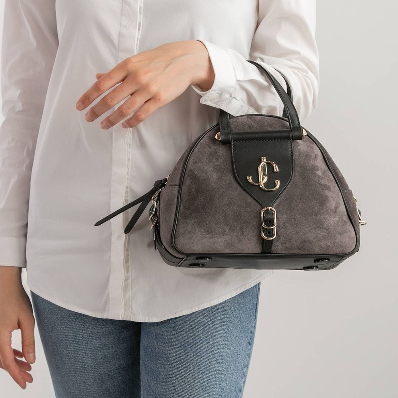 Jimmy Choo JIMMY CHOOSE Handbag, Grey Suede, Crossbody Size ONE SIZE - 1 Thumbnail