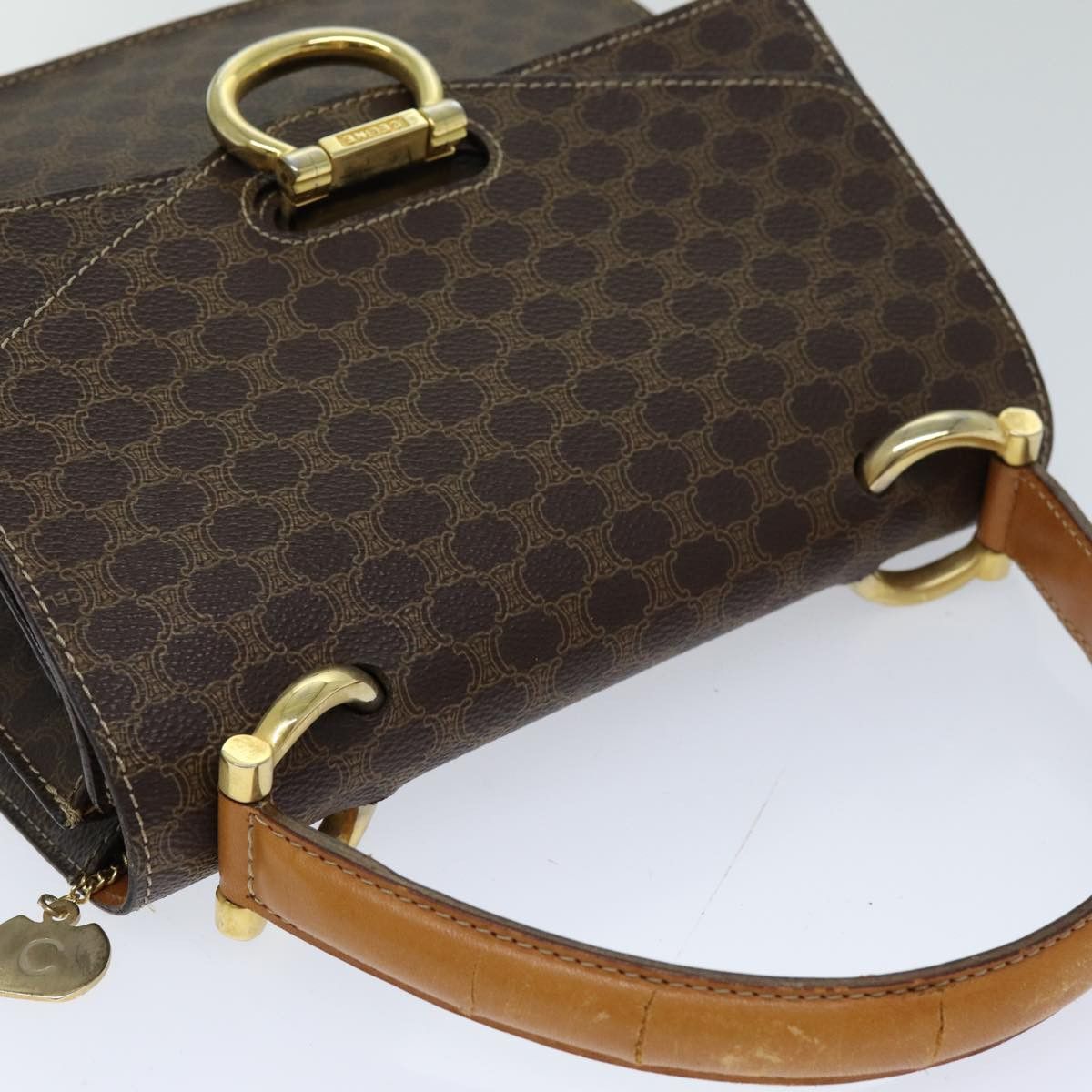 Celine CELINE Macadam Canvas Hand Bag Pvc Brown Size ONE SIZE - 6 Thumbnail