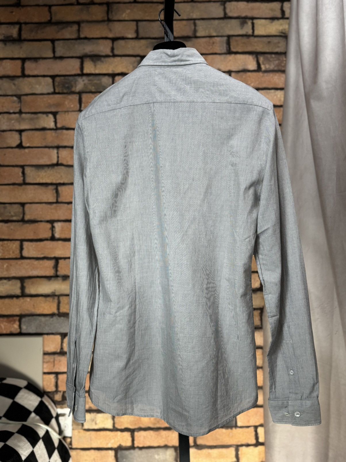 Maison Margiela SS10 $875 CASHMERE BLEND STRIPE GREY DRESS SHIRT BUTTON DOWN Size US M / EU 48-50 / 2 - 2 Thumbnail