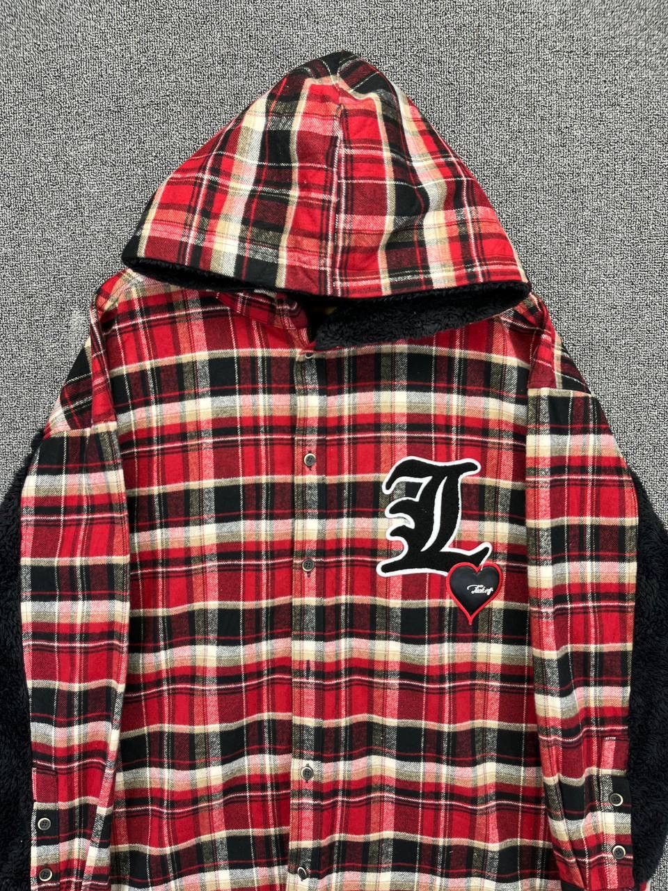 Japanese Brand Vintage Stud Muffin Shadow Plaid Fleece Button Up Jacket Size US L / EU 52-54 / 3 - 2 Thumbnail