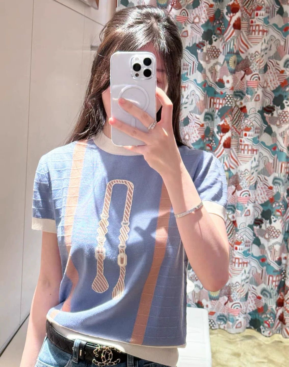 Hermes Hermès Women's Knit Short Sleeve Top Size US XS / EU 42 / 0 - 1 Thumbnail