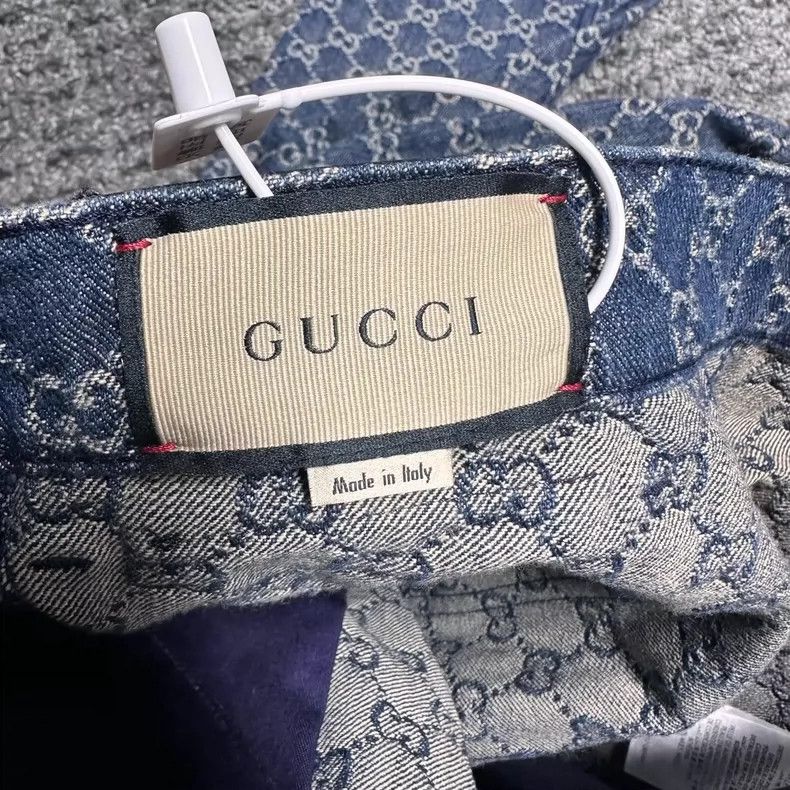 Gucci Double G full-print denim trousers