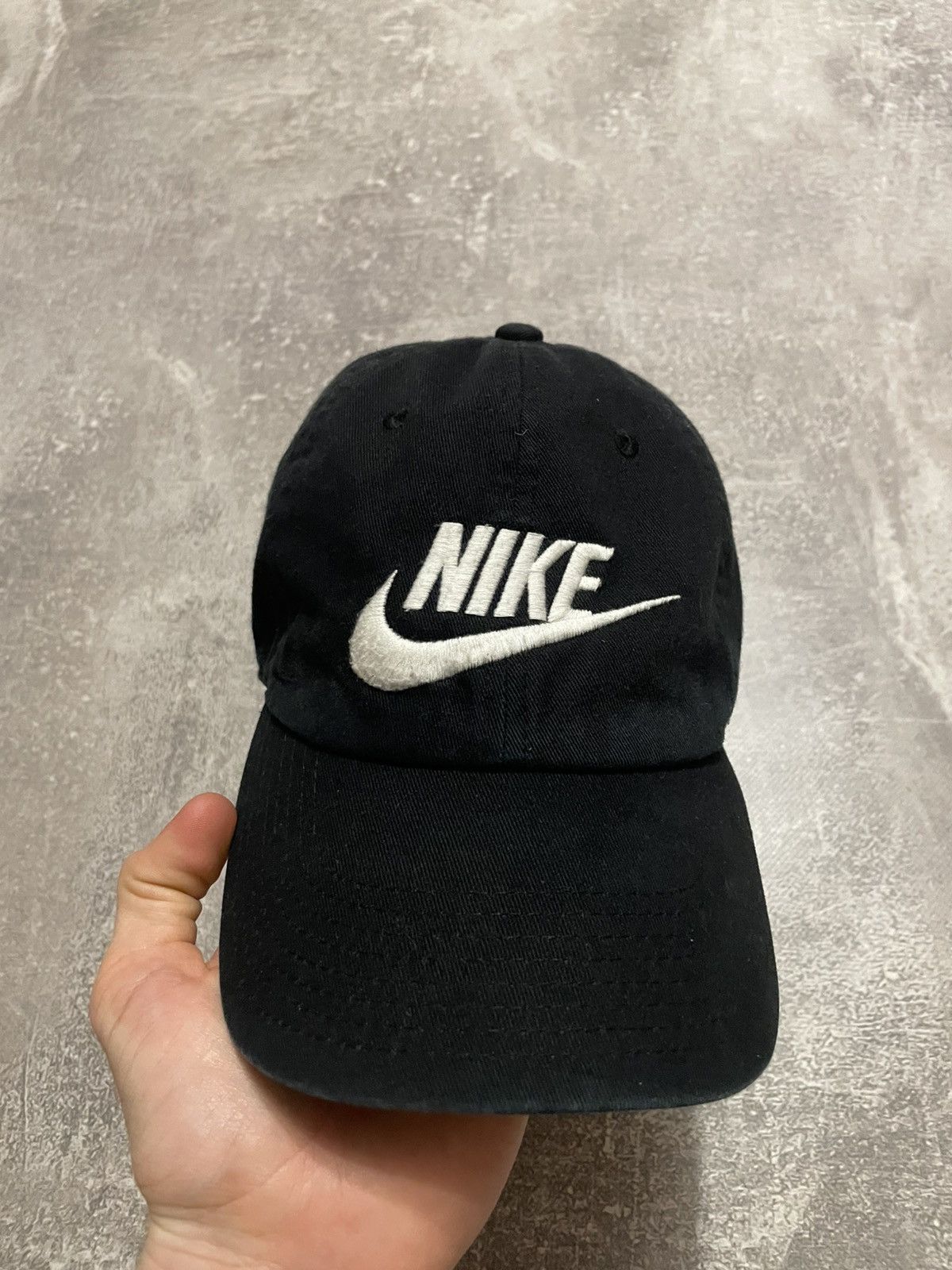 Nike × Vintage Vintage Nike Big Logo Black Cap Size ONE SIZE - 2 Thumbnail