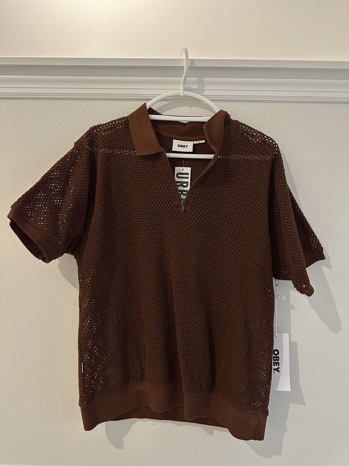 Obey Obey Brown Knit Polo Shirt Size US M / EU 48-50 / 2 - 1 Thumbnail