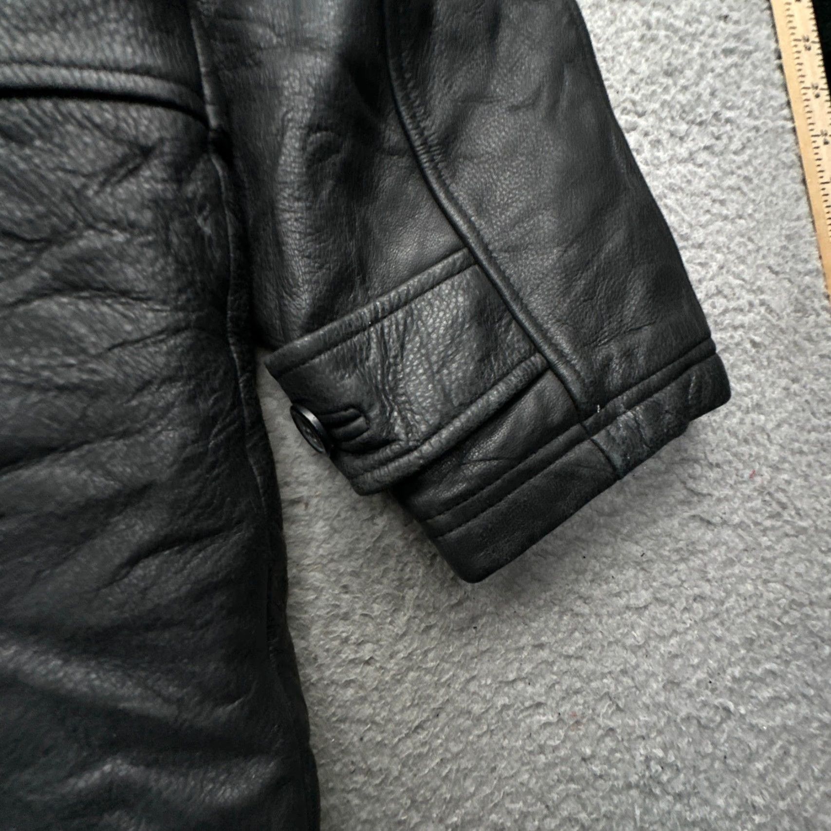 Perry Ellis Perry Ellis Portfolio Leather Jacket Mens XL Full Zip Black Wool Blend Lined Coat Overcoat Mens XL Leather Jacket Size US XL / EU 56 / 4 - 7 Thumbnail