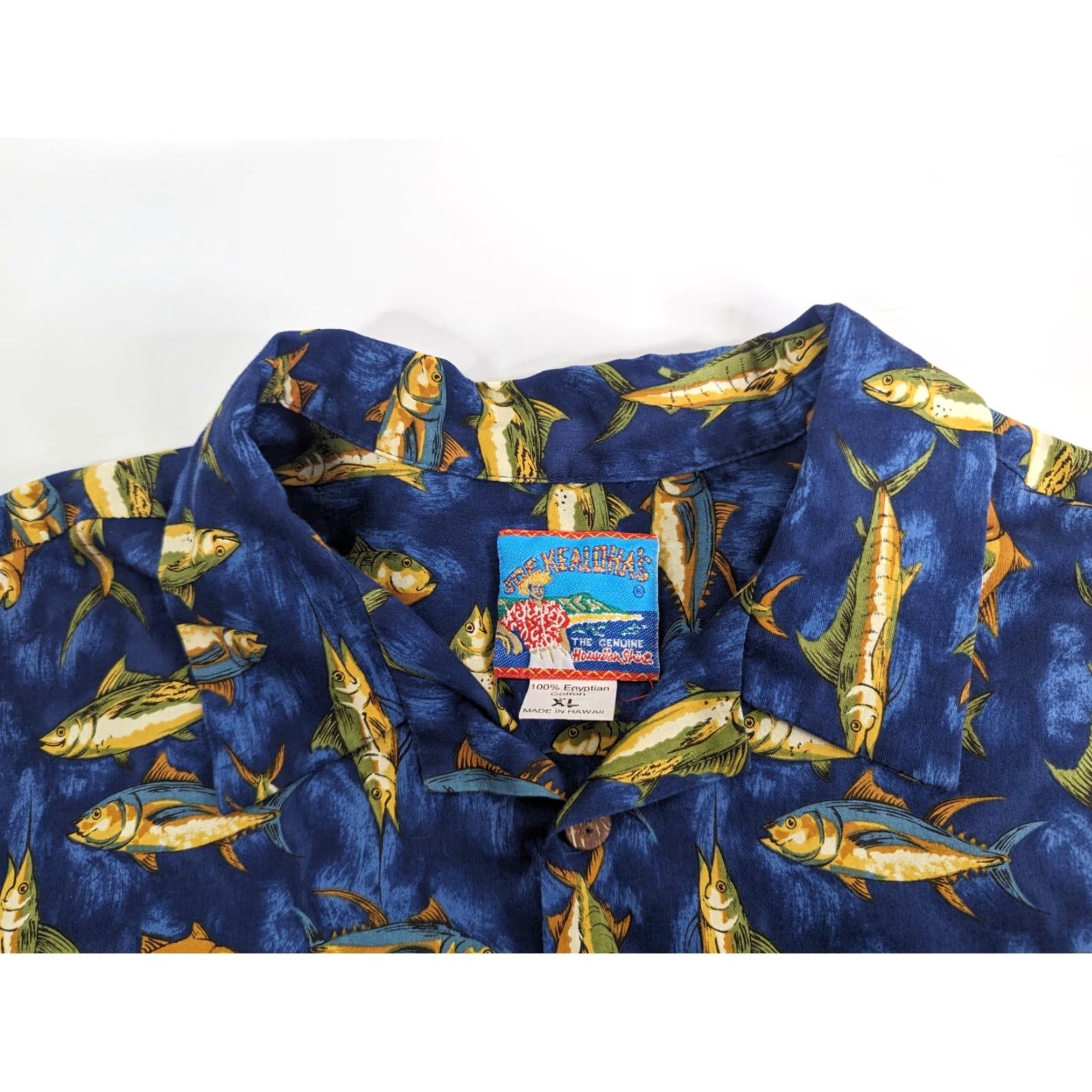 Vintage VINTAGE Joe Kealoha Hawaiian Shirt Shirt XL Blue Reef Fish Ocean Theme 100% Cotton Short Sleeve Button-Up Collar Spread Mens Size US XL / EU 56 / 4 - 6 Thumbnail